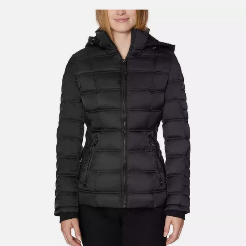 Nautica Ladies' Hooded Puffer Jacket Fleece Ski